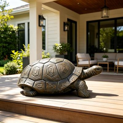 "GDFStudio - 30.51"" Large Weatherproof Resin Tortoise Statue Outdoor Patio Garden Nature Decor"