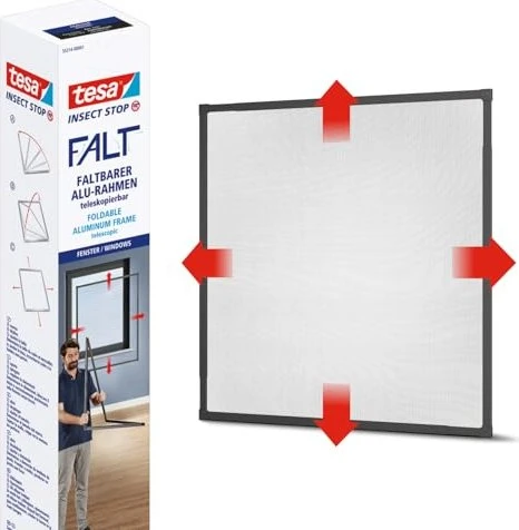 Tesa Fliegengitter ALU FALT Faltrahmen 1,4x1,4m anthrazit