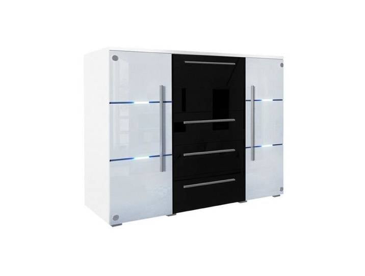 Commode de salon - Nashville 101 - Gris - 3 portes - 3 tiroirs - LED