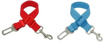 Useful Little Things Universal Adjustable Car Safety Seatbelt Tether For Dogs And Cats blue Red