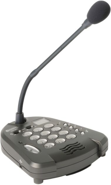 Microphone à mémoire numérique Rondson PAD 500 Microphone de table numérique avec enregistrement d'annonces et lecture de fichiers MP3 mémorisés,