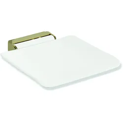 HEWI Mobiler Klappsitz System 900, Edelstahl PVD, Kunststoff Sitzfläche weiß