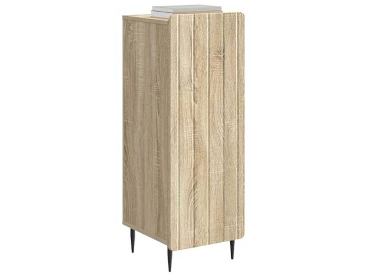 KTHLBRH Sideboard Eiche Sonoma 34,5 x 33 x 92 cm Ingenieurholz Verstellbare Einlegeböden, Stahlbeine, Tür mit 90-Grad-Scharnier, einfache Reinigung