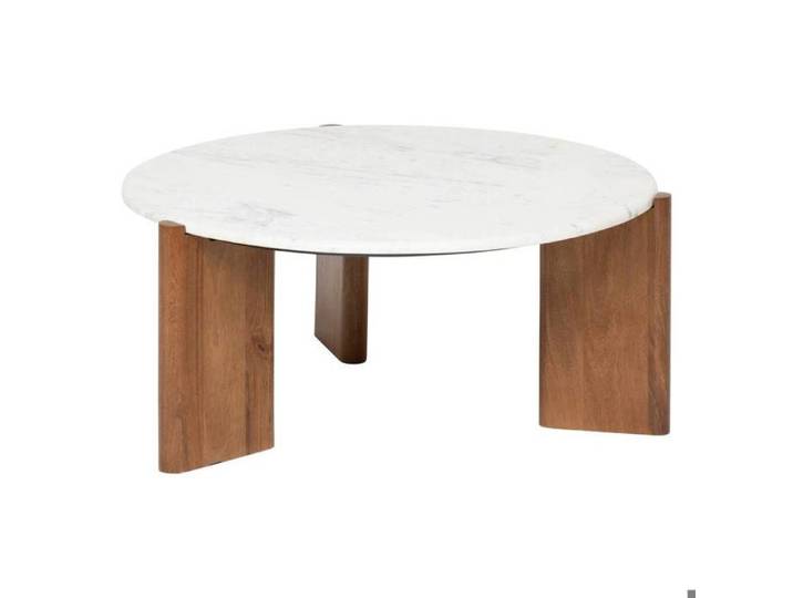 Table basse  Nanda  marbre blanc 91 5x91 5x41 5cm - Atmosphera Créateur d'intérieur