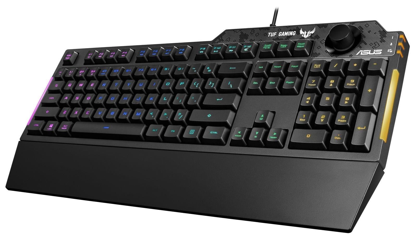 ASUS TUF Gaming K1 Gaming Toetsenbord, Volledige grootte, Bekabeld, USB, Membraan, RGB LED, Zwart