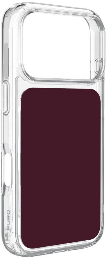 iPhone 18 Pro / 17 Pro PURO PLATE MAG Bagside Cover - MagSafe Kompatibel - Gennemsigtig / Bordeaux