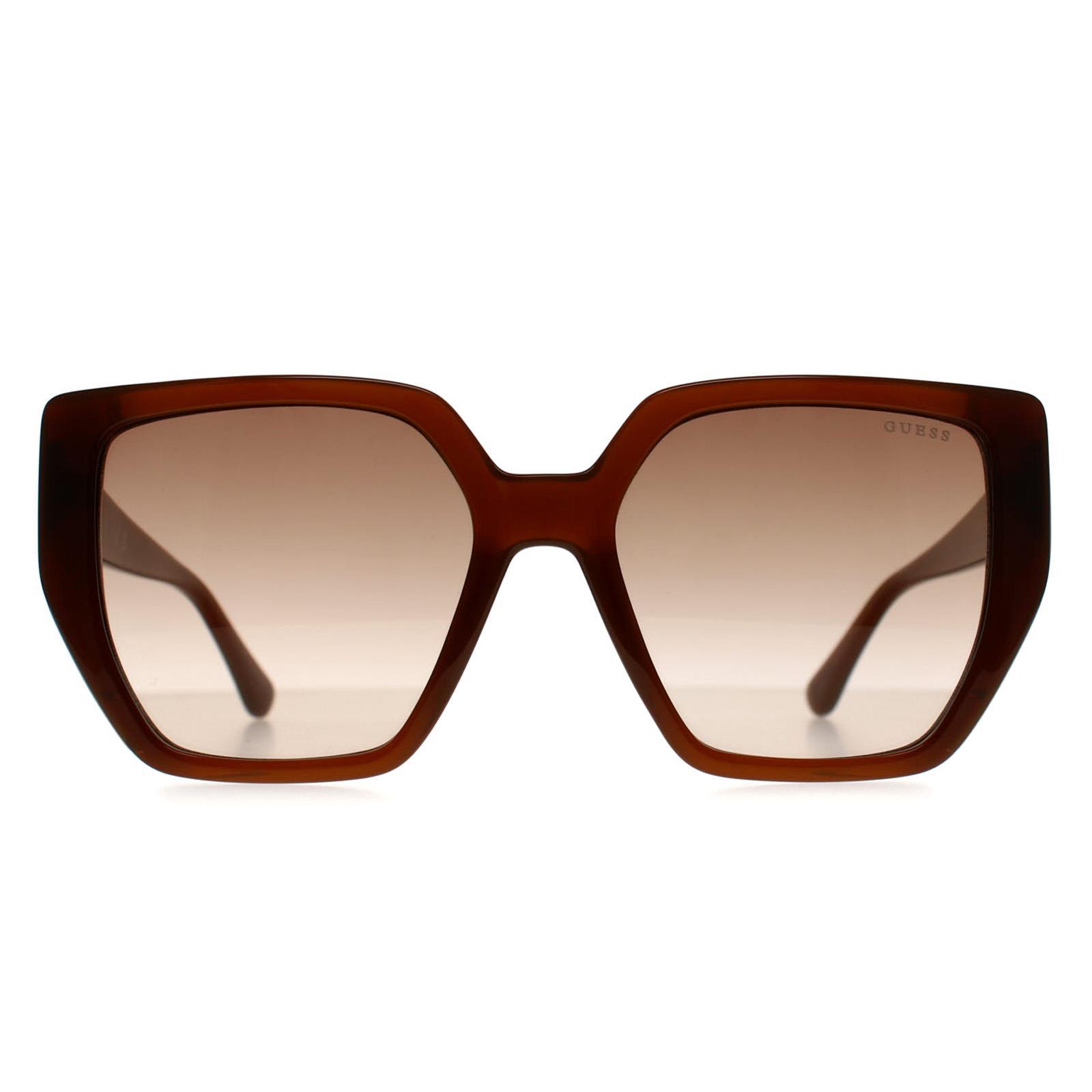Guess GF6178 45B glanzende lichtbruine zonnebril met kleurverloop