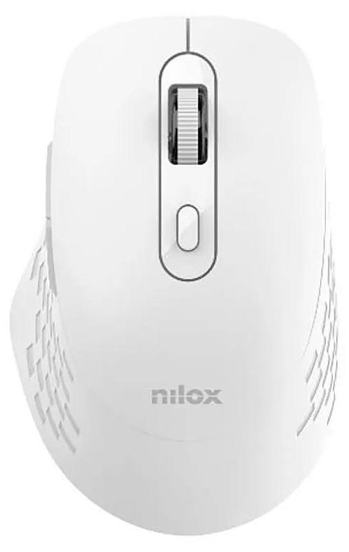 Nilox RATON DUAL Optische draadloze muis met Bluetooth en USB Type-A, 1600 DPI, Wit