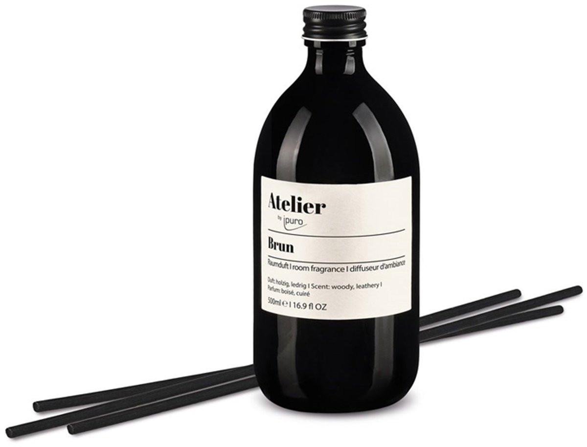 Atelier by Ipuro Geurstokjes Navulling Bruin 500 ml - Huisparfum