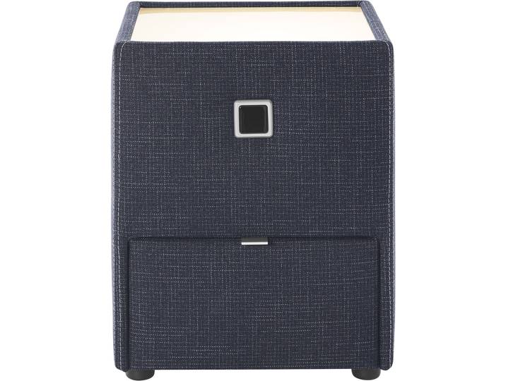 Nachtkonsole, 42,5x53x45 cm, Glas, Dunkelblau, Mit LED-Beleuchtung, Modern, Jockenhöfer