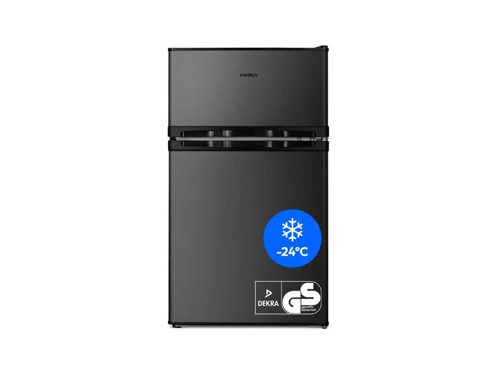 MEDION Kühl-/Gefrierkombination Life Mini MD 37689 , Energieeffizienz: E, schwarz (grau), Rechtsanschlag, wechselbar, Kühlschränke, Kühl-/Gefrierkombination