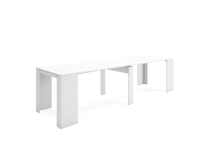 Table console extensible - SKRAUT HOME - RF2628 - Blanc - Pour 14 personnes - 302 cm