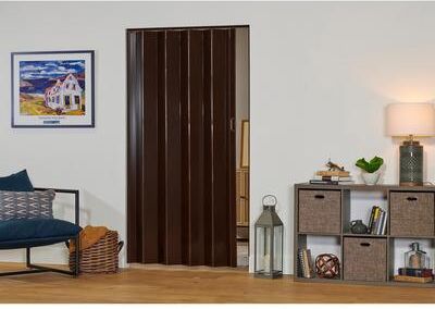 Spectrum Towne Collection Riverside Roasted Coffee PVC Folding Closet Door Accordion Door 48 x 80