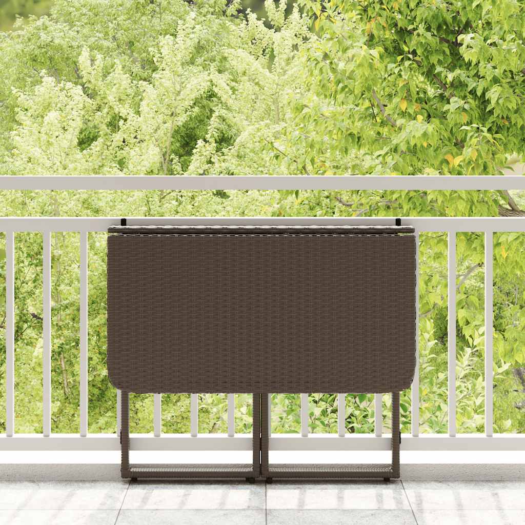 vidaXL Table de jardin pliante marron 90 x 51 x 75 cm polyrotin