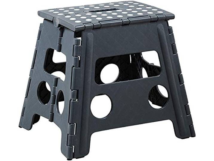 Kesper Stabiler Klapptritt Sitzhocker faltbar, grau, 36,5 x 30 x 32 cm,