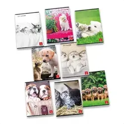 Pigna: Dolci Cuccioli kariertes Heft – A4, verschiedene Designs