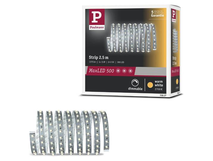Paulmann MaxLED 500 : Bande lumineuse LED\, lumière blanche chaude\, modèle individuel