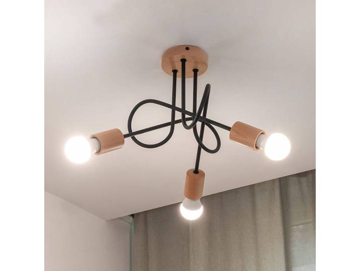 Deckenleuchte Oxford HELAM, dimmbar, schwarz, für Wohn- / Esszimmer, Metall, Modern