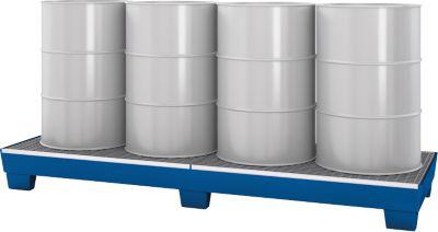 Auffangwanne asecos, WGL 24, für 4 x 200 l Fässer, lackiert