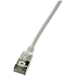 LogiLink CQ9062S RJ45 Patchkabel CAT 6a U/FTP 3.00 m Grau extrem dünn, Flammwidrig, Flexibel, Folienschirm, Halogenfrei, mit Rastnasenschutz, TPE-Mantel 1 St.
