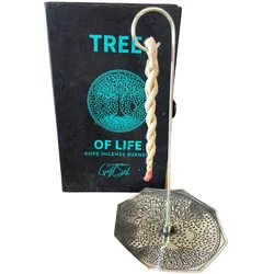 Rope Incense and Silver Plated Holder Set - Tree of Life