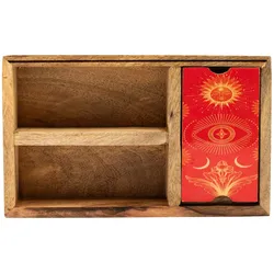 Three Section Tarot Box with Card Holder