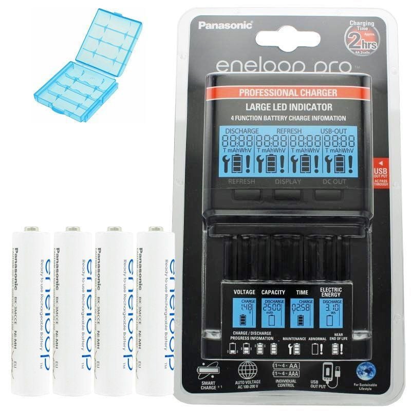 Panasonic eneloop BQ-CC65 oplader met LCD-display voor 8 stuks AAA-batterijen