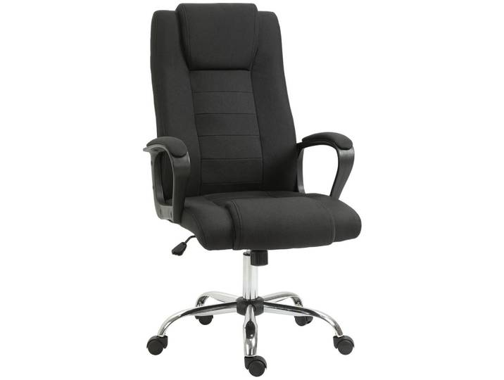Jamb Bürostuhl Harold Schwarz Leinen (Polyester) 62/72/110-119 cm, Kunststoff, Textil, 72x62x119 cm, Büromöbel, Bürostühle, Drehstuhl