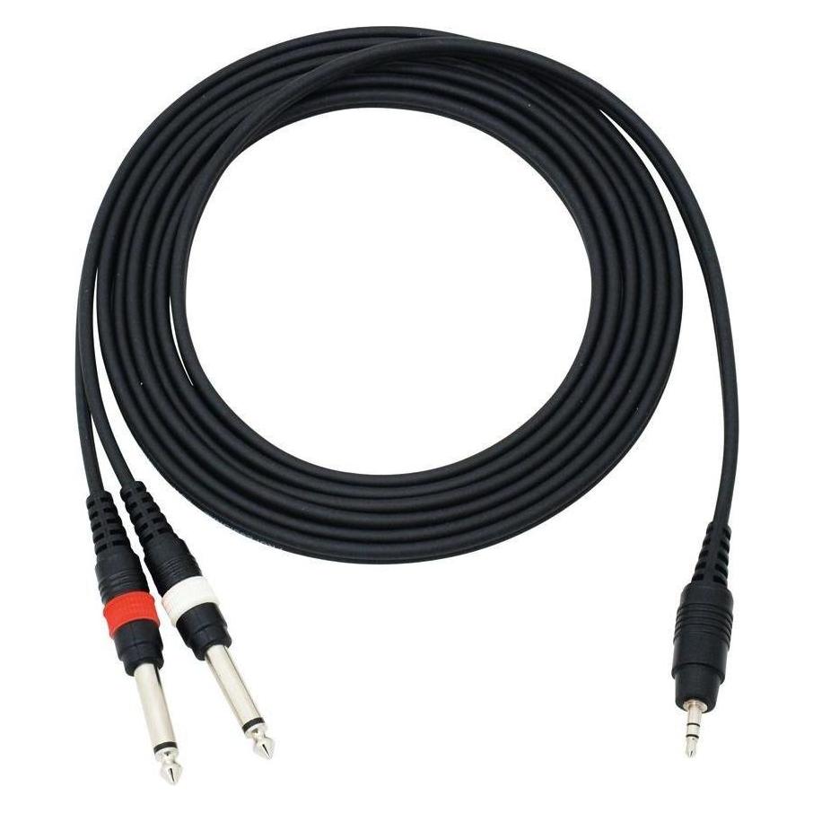Omnitronic Adapterkabel 3,5 Klinke/2xKlinke 3m sw (3 m, 2.5mm Klinkenkabel) (30225155)