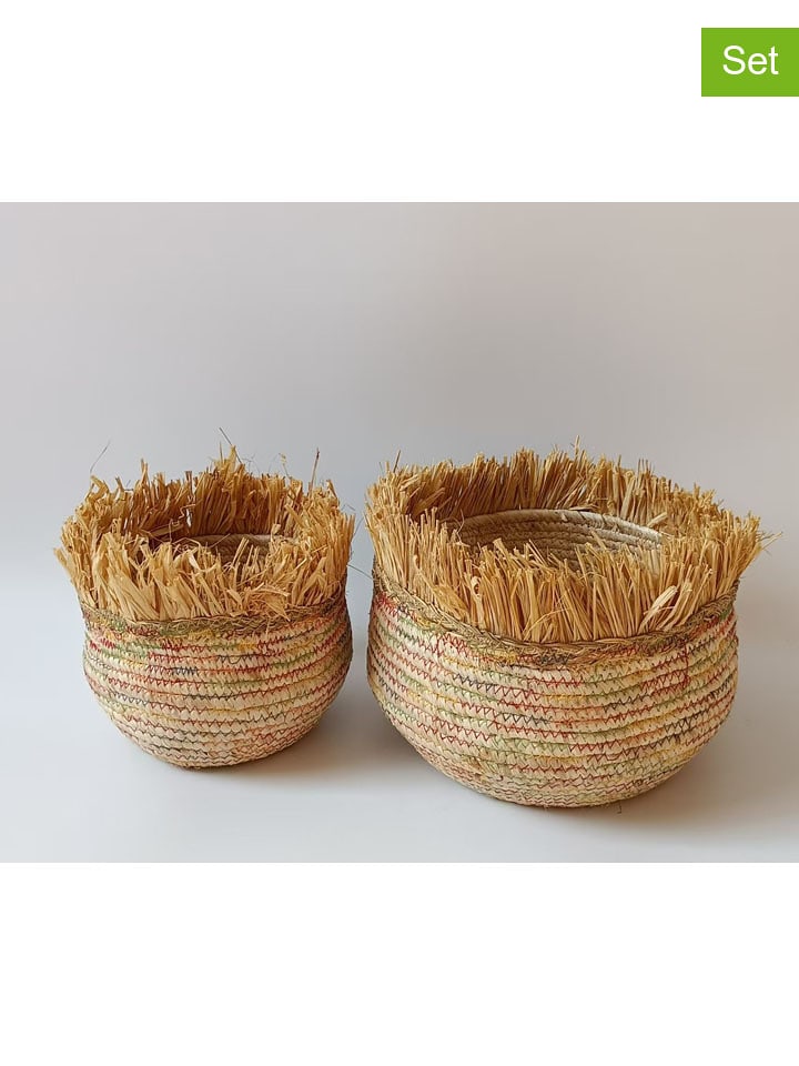 Ornami 2er-Set: Aufbewahrungskörbe in Beige - onesize