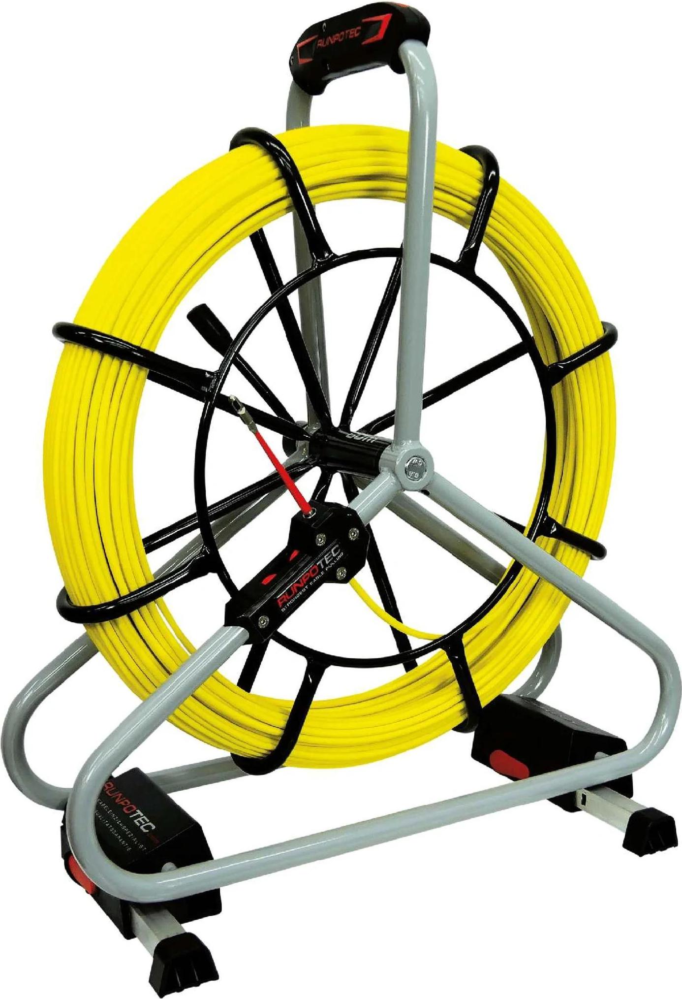 RUNPOTEC RUNP Profi-Set Glasfaserstab D6mm 10065 Runpotec Gewinde RG6 80m inkl. Haspel