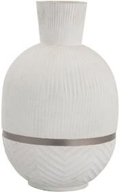 Atlas Lighting and Home Atlas Glenn Etched White Painted Mango Wood Vase