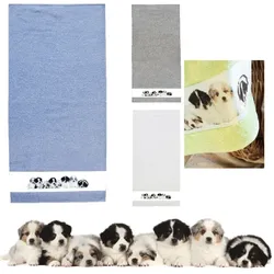 framsohn Frottiertuch 'Hunde' (Farbe: Weiß / Größe: Duschtuch 75 x 150 cm)