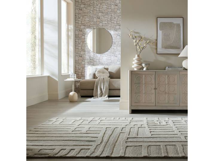 Tapis en laine Elva Beige 160 x 230cm Laine