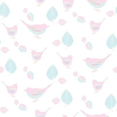 Galerie Wallcoverings Just 4 Kids 2 Birds and Leaves Non-woven Matte Wallpaper Roll