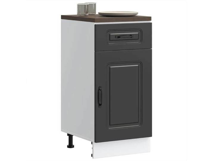 Meuble cuisine charge 65 kg Design Moderne Armoire de cuisine - Kalmar noir - bois d'ingénierie 800192