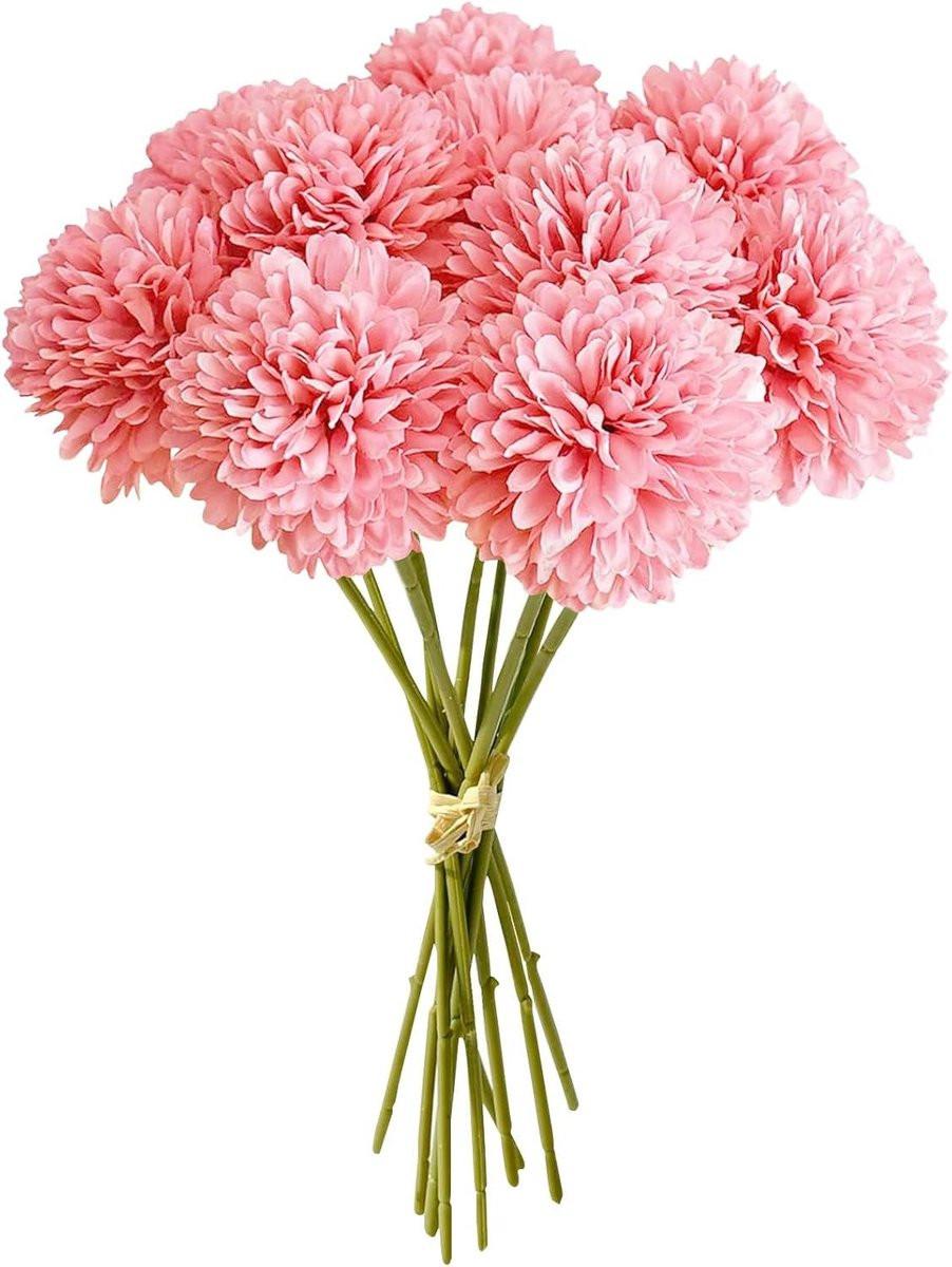 Roze Kunsthortensia van zijde voor woonkamerdecoratie, 28 cm