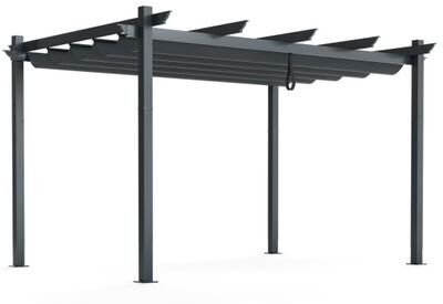 Costway 10 x 13 Feet Outdoor Aluminum Retractable Pergola Canopy Shelter-Gray