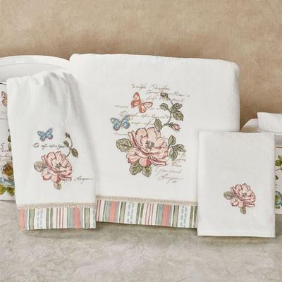 Avanti Linens, Inc Butterfly Garden Bath Towel Set Ivory Bath Hand Fingertip, Bath Hand Fingertip, Ivory