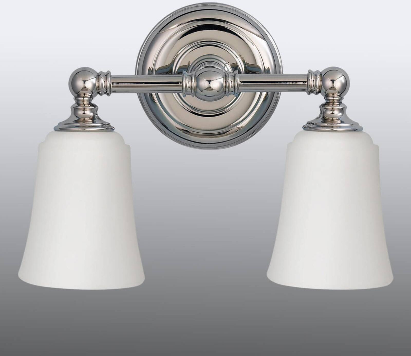 FEISS Wandleuchte Huguenot Lake, chrom / silber, für Badezimmer, Glas, Modern
