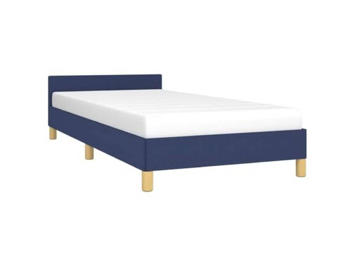 KTHLBRH Bettgestell mit Kopfteil blau 100 x 200 cm Atmungsaktives Gewebe, Lattenrost, robuste Beine, ohne Matratze