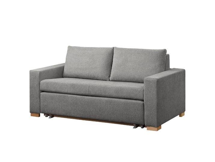 Schlafsofa Basic Grau/Grau Strukturstoff Rima 193cm mit Schlaffunktion Modern