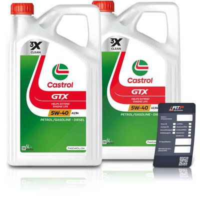 Castrol 10 L GTX 5W-40 A3/B4 + Ölwechsel-Anhänger [Hersteller-Nr. 15F687]