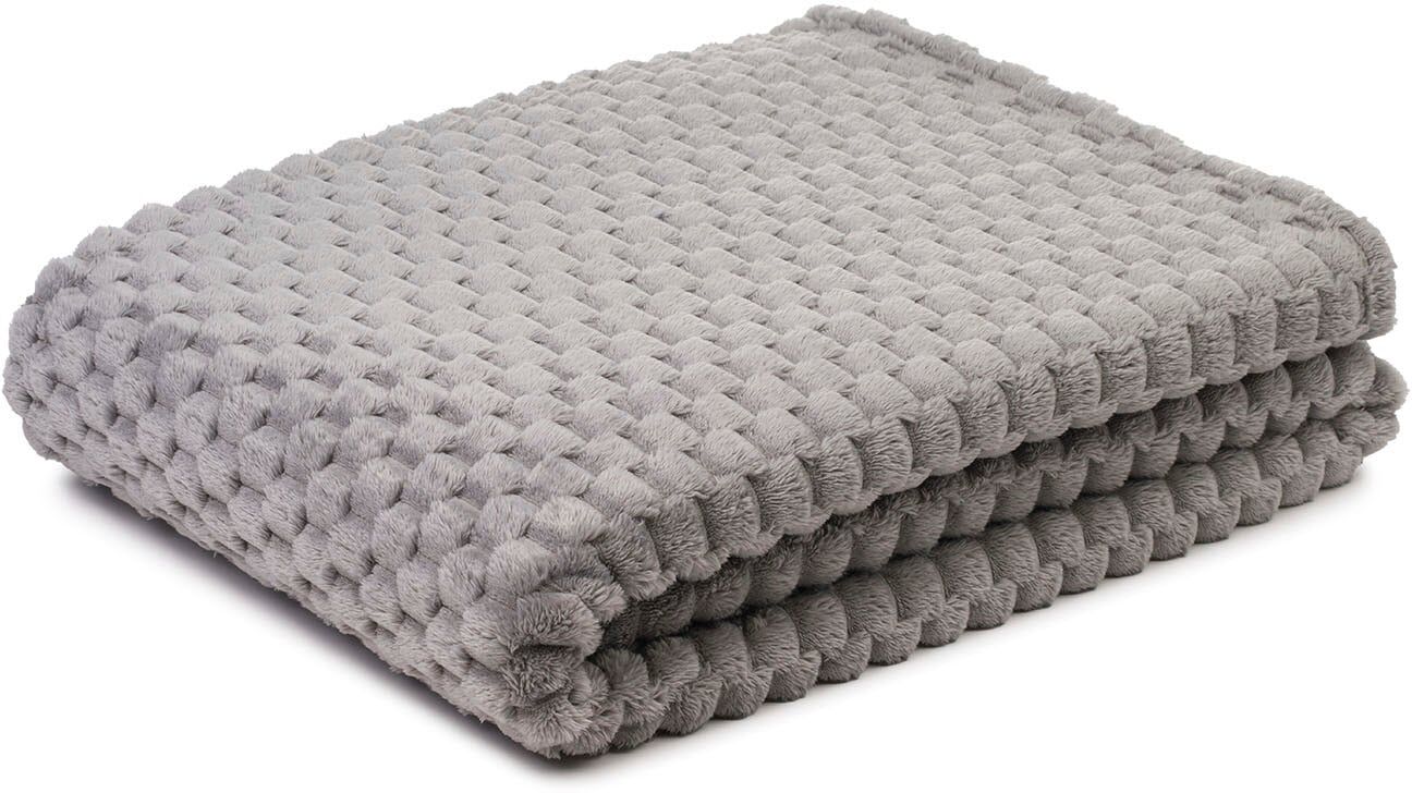 Wohndecke GÖZZE "Decke 3D - Bubbles", silber, B:150cm L:200cm, Polyester, Wohndecken, Wohndecke, Jacquard gewebte Decke in 3D Optik silber B/L: 150cm x 200cm