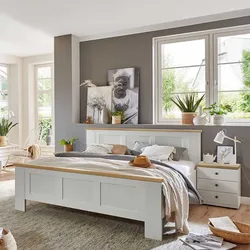 Grosse Betten im Landhausstil Weiß und Eiche Bianco