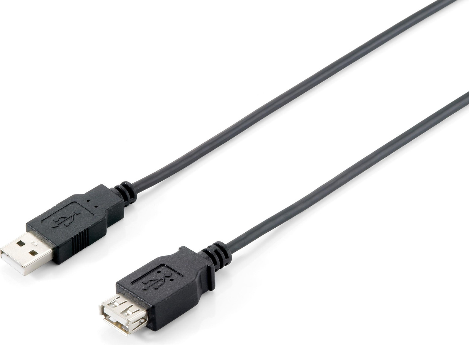 Equip USB-kabel 2.0 A naar A, zwart, 3 meter