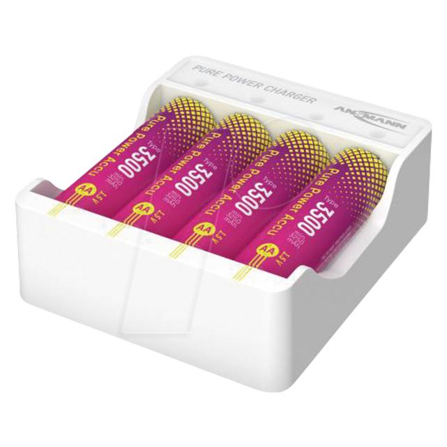 Ansmann Pure Power Set 4× Mignon AA Akkus und Lademodul (1 Stk., AA) (1001-0183)