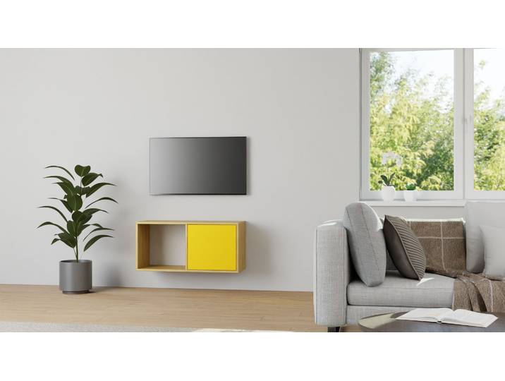 Maßgefertigtes Hängesideboard – gratis Magazin Eiche Natur geölt