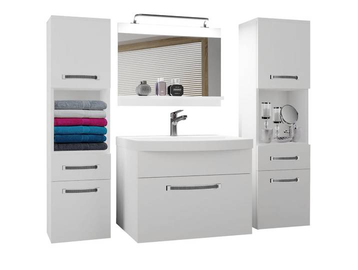B Belini Group Badmöbel Badezimmer Weiß Matt, Holz, 140x113x40 cm, Badezimmer, Badmöbelsets & Badmöbelserien, Badmöbel-Sets