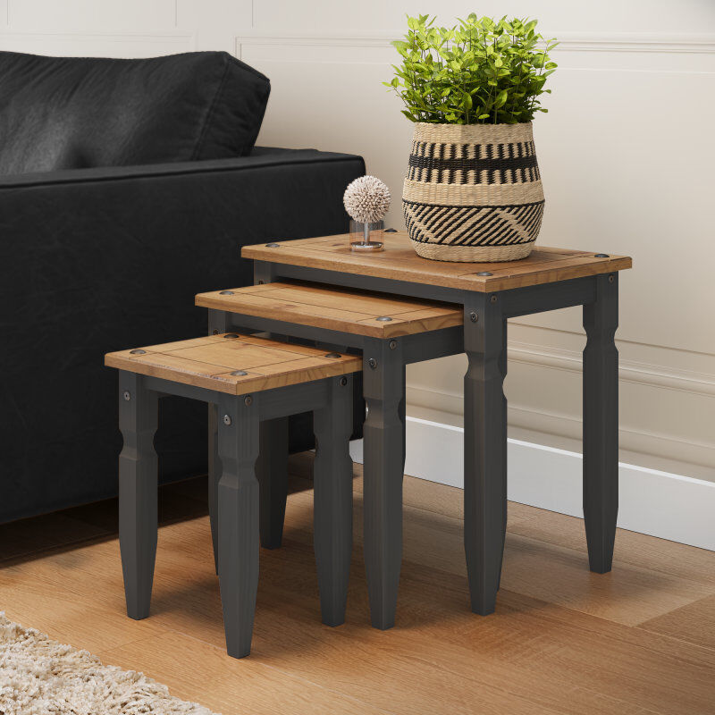 ClassicLiving Misk Solid Wood End Table Medium Wood 51cm H X 53cm W X 35cm D